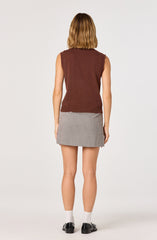 Sleeveless Layered Scarf Sweater