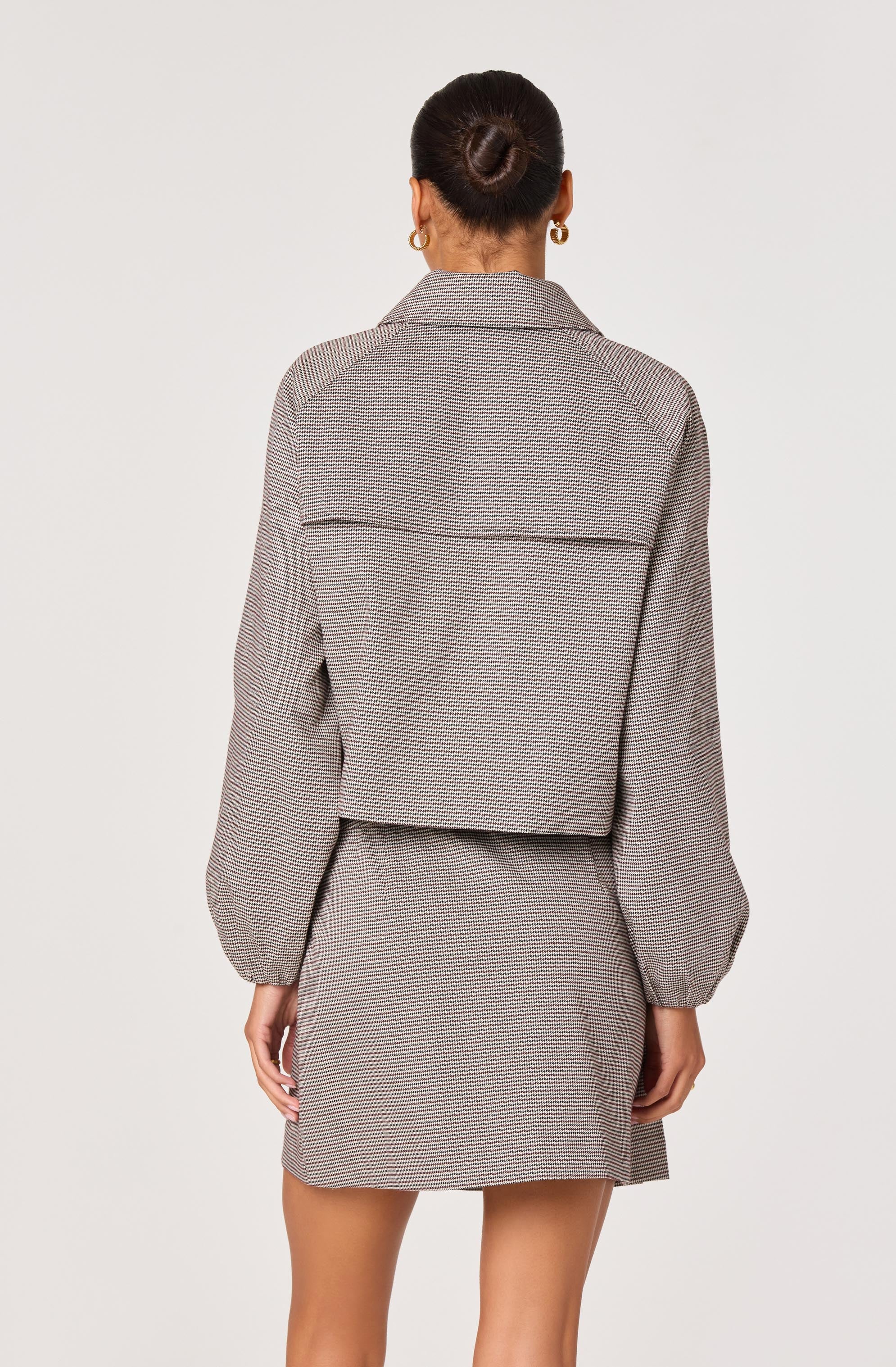 Cropped Tailored Balloon Sleeve Jacket