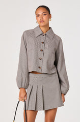 Cropped Tailored Balloon Sleeve Jacket
