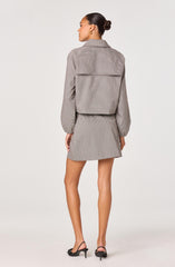 Cropped Tailored Balloon Sleeve Jacket