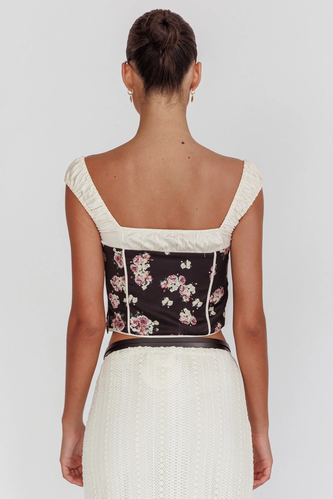 Take A Chance Drawstring Neckline Top Black