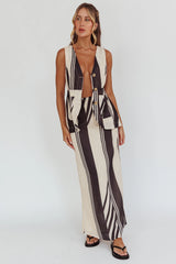 Philomena Maxi Skirt Stripe Black