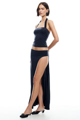 LIONESS Rouje Halter Top Onyx