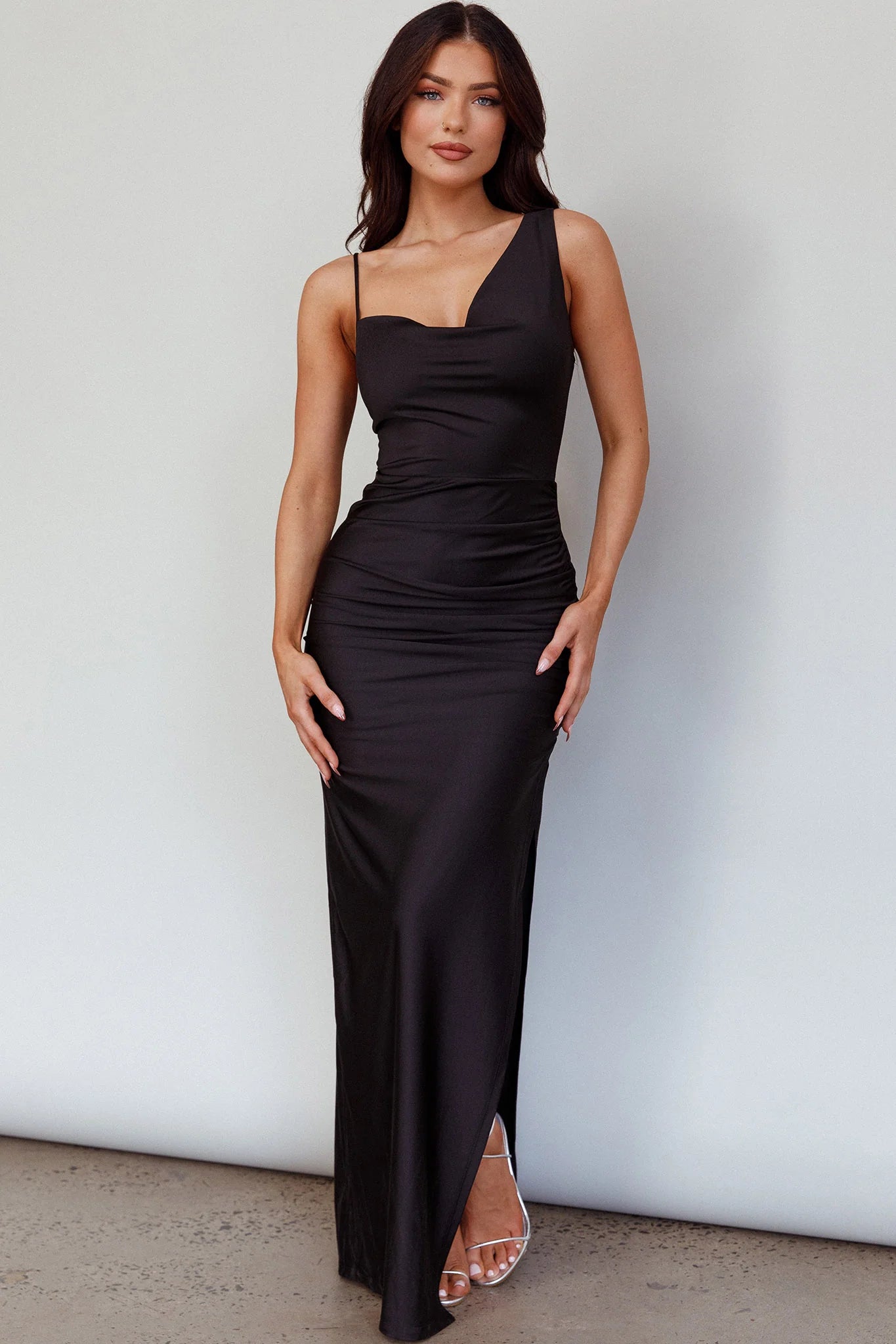 Florentina Thigh Split Maxi Dress Black