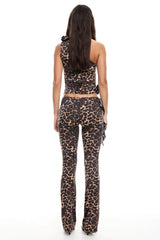 LIONESS Rendezvous One Shoulder Top Leopard