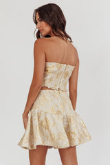 Kamilla Jacquard Corset Top Floral Gold