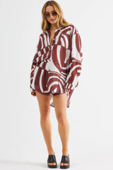 SNDYS Heather Shirt Swirl Brown