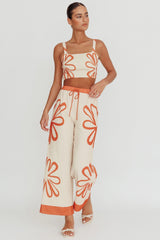 Briar Square Neck Cropped Top Rust Beige