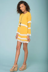 Ansley Cute Tassle Dress Yellow Mustard