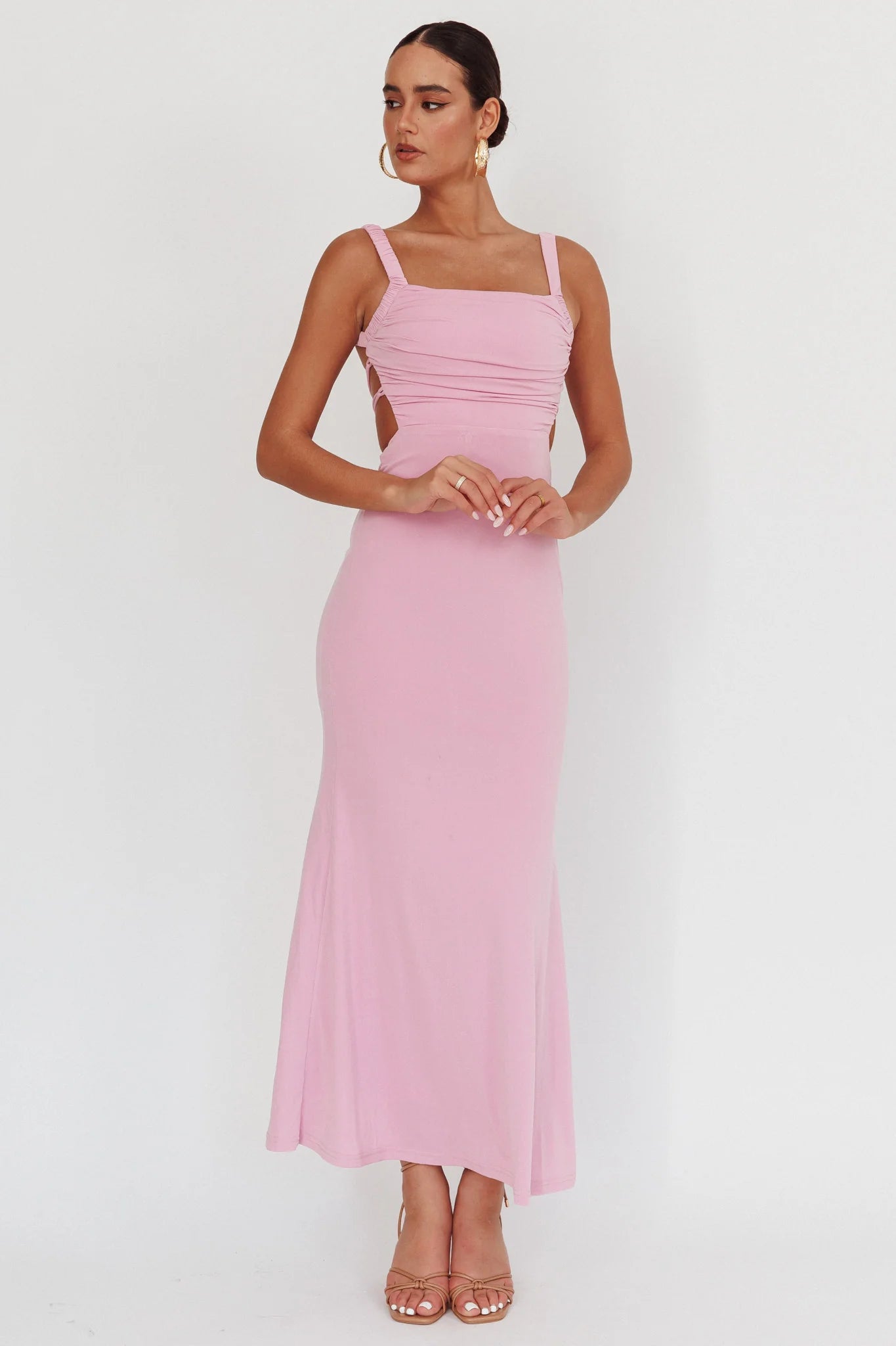 Dream Crush Lace-Up Back Maxi Dress Lilac