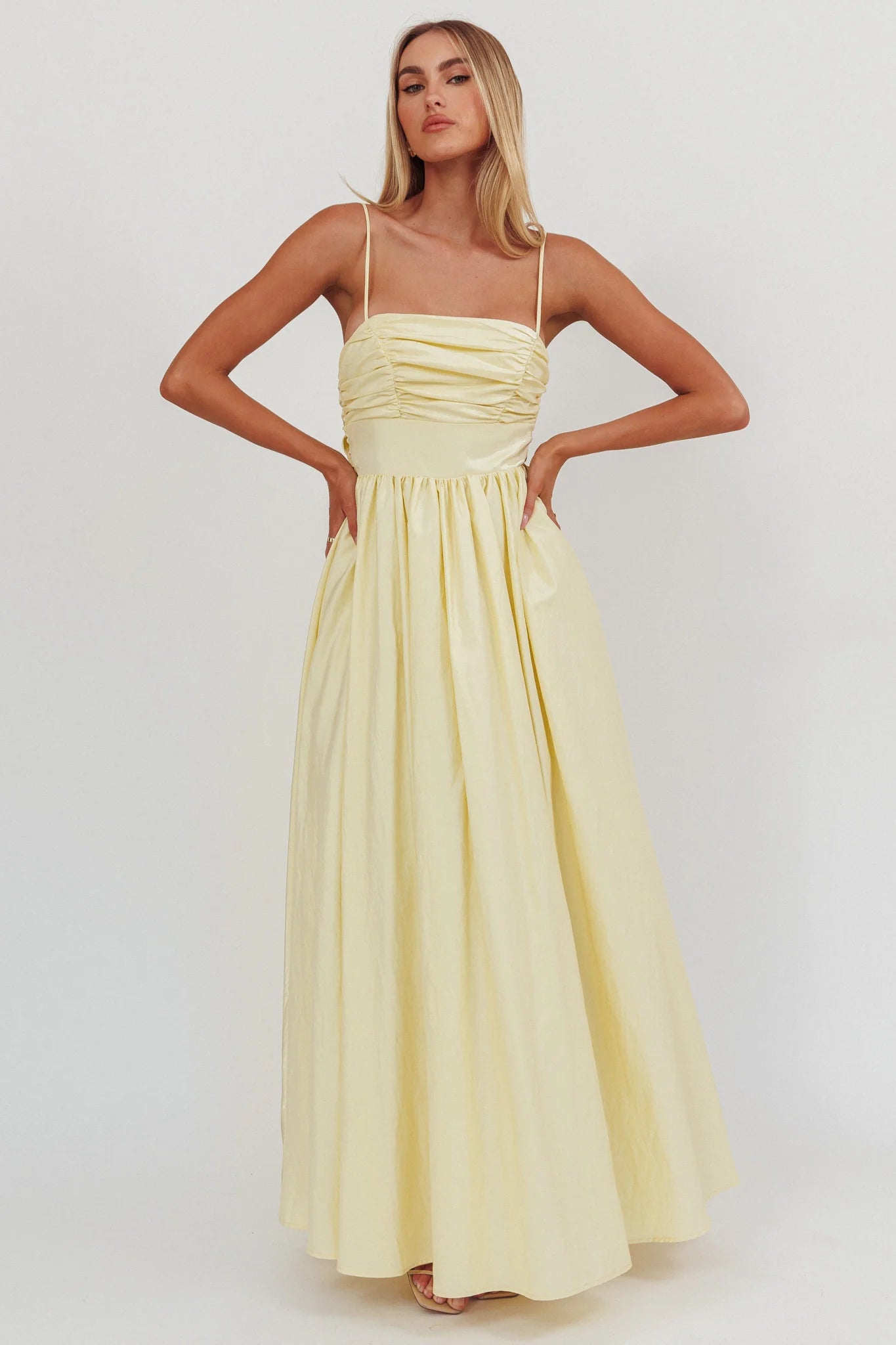 Love Songs Back Bow Maxi Dress Butter