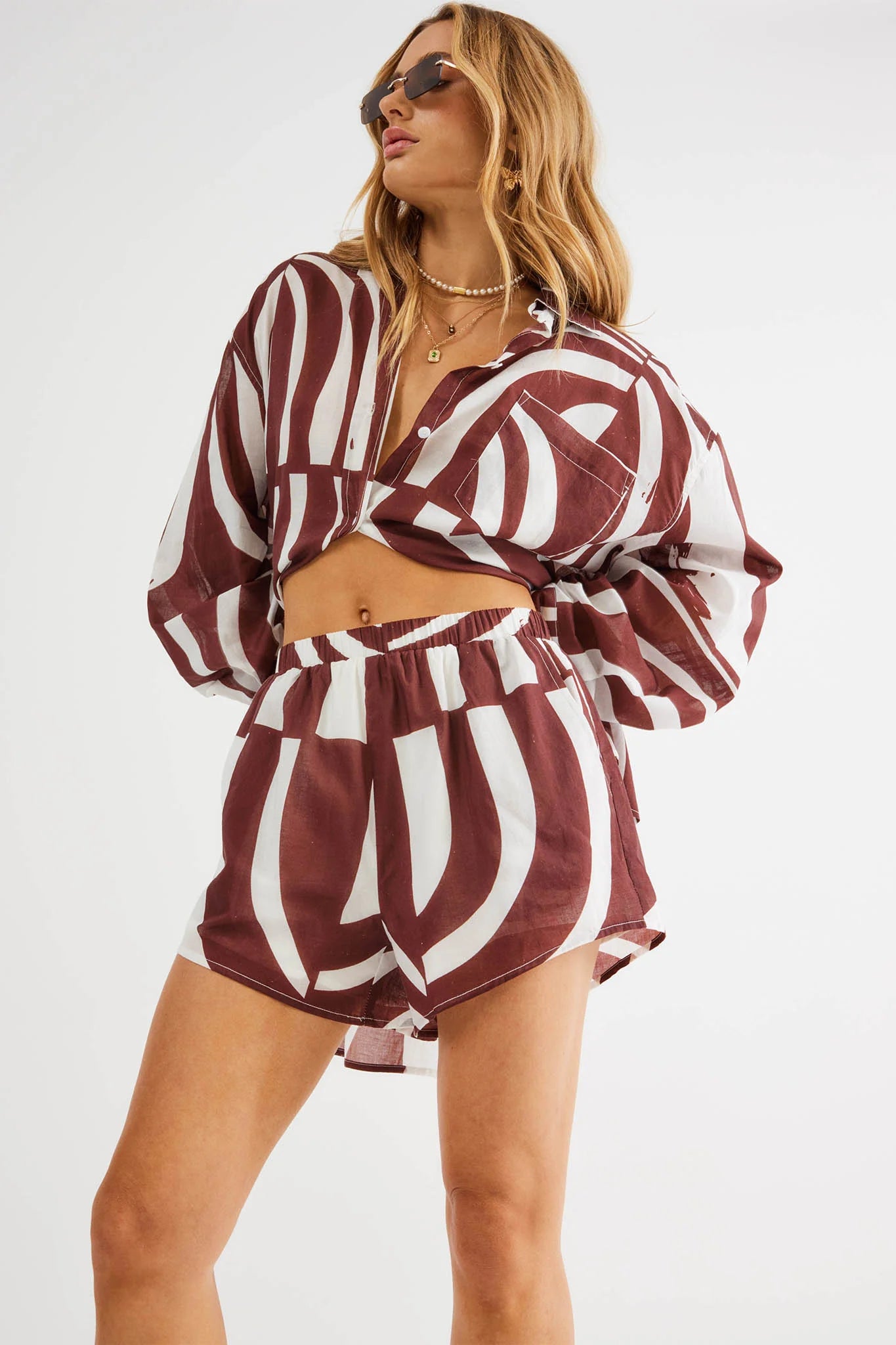 SNDYS Heather Shirt Swirl Brown