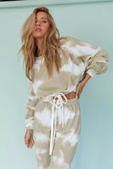 Low Key Dropped Shoulder Ribbed Top Green