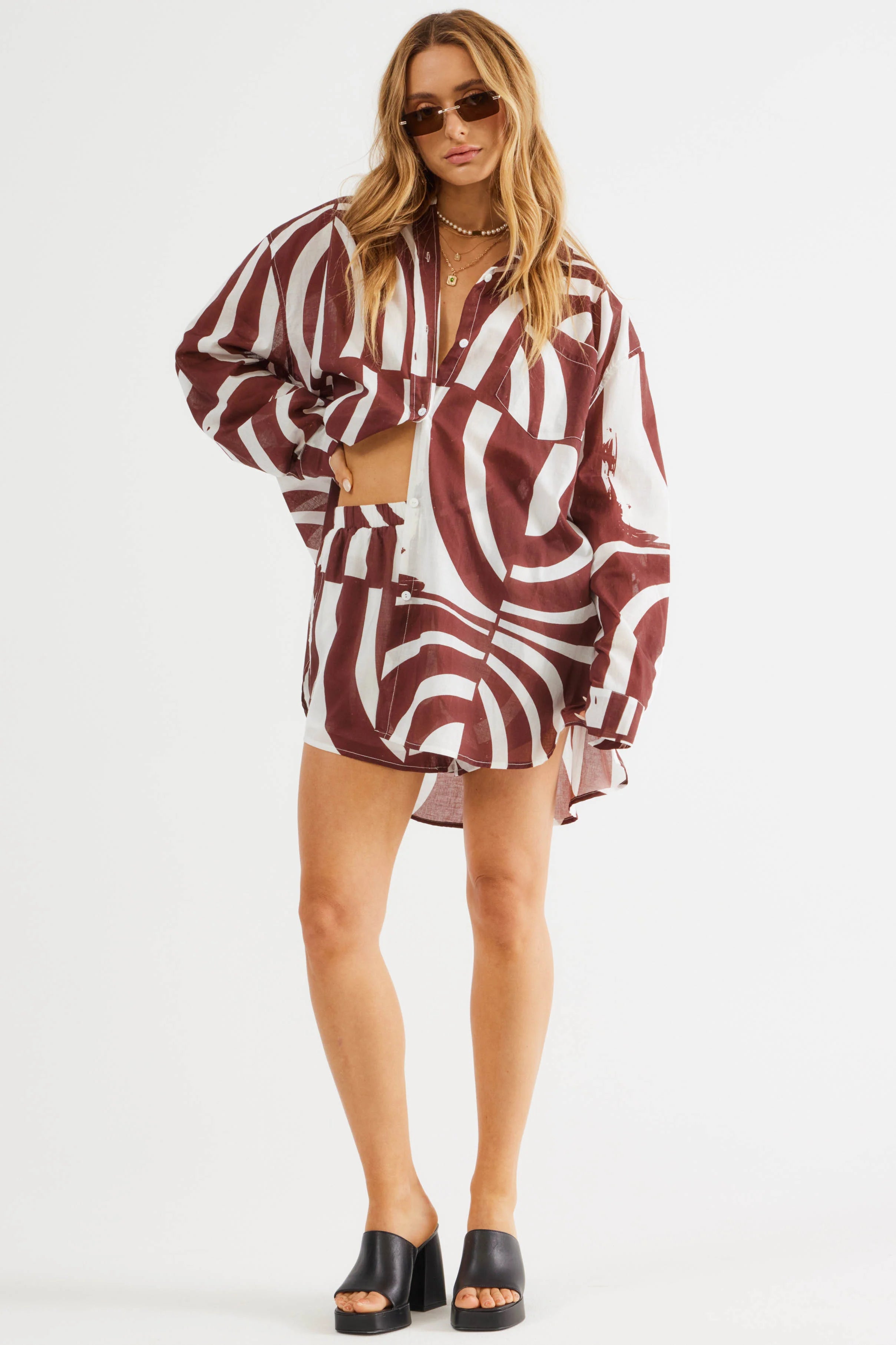 SNDYS Heather Shirt Swirl Brown