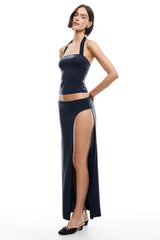 LIONESS Rouje Halter Top Onyx