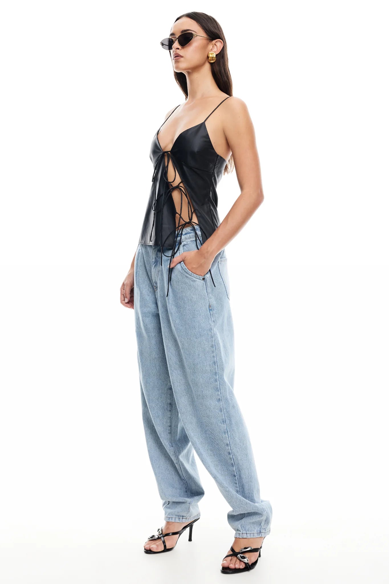 LIONESS Mariah Cami Onyx