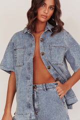 Ottawa Button Up Shirt Denim Blue