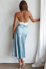 Social Butterfly Cut-Out Waist Midi Dress Teal