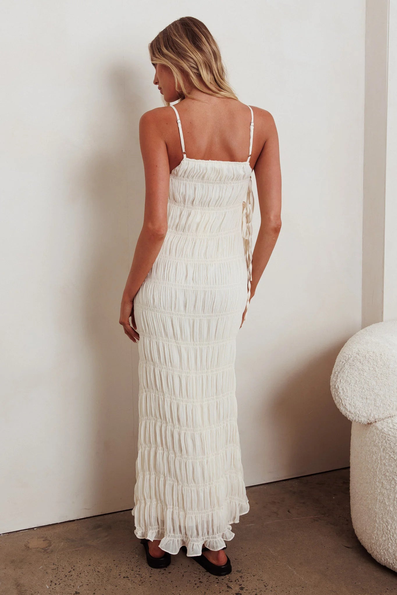 One To Watch Side Tie Maxi Dress Oat