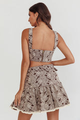 Southern Belles Corset Top Floral Brown