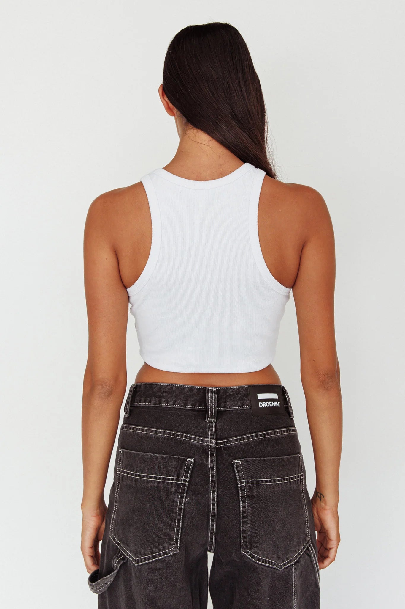 Bryn Racerback Crop Top White