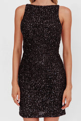 Helsi Backless Mini Dress Sequin Black