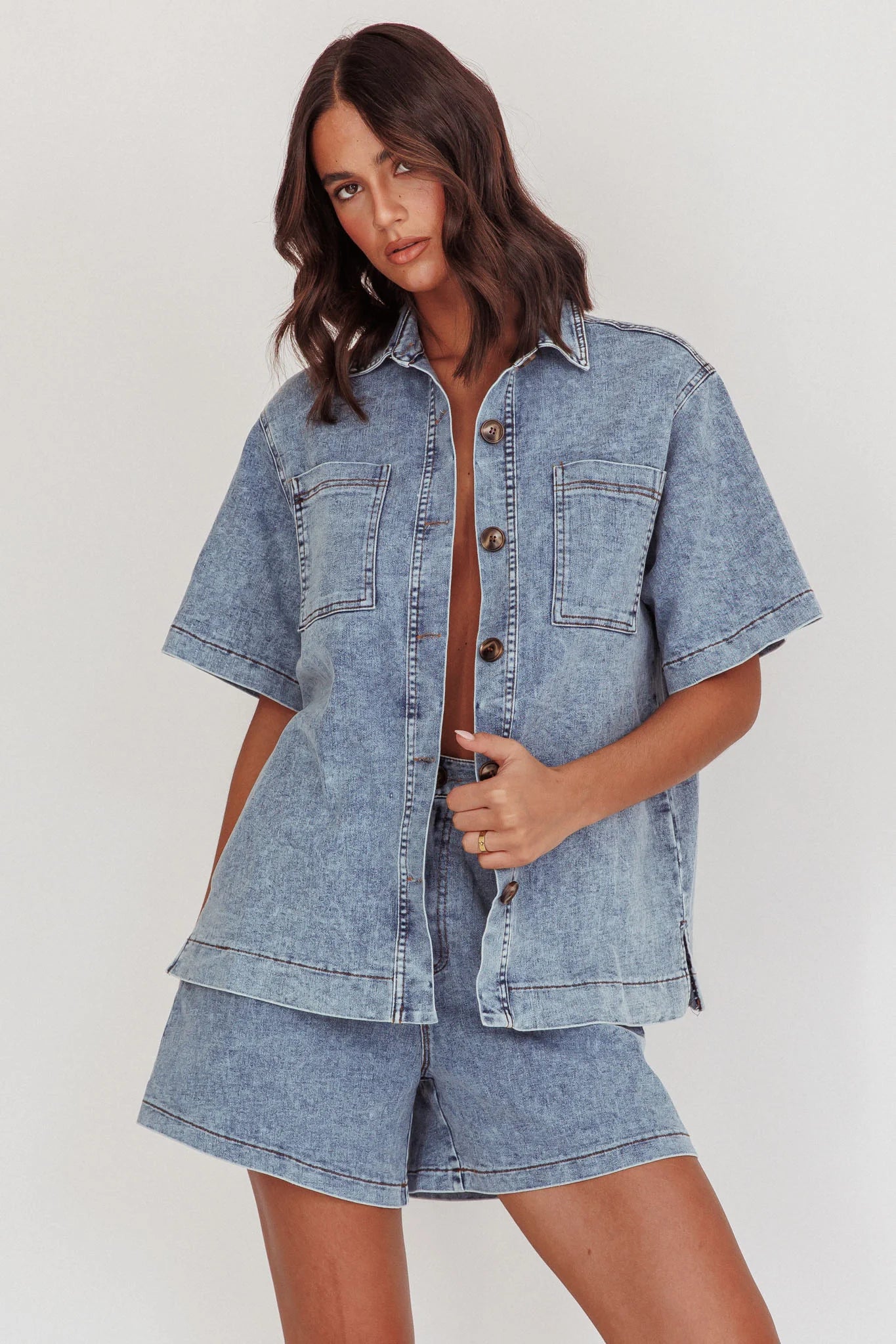 Ottawa Button Up Shirt Denim Blue