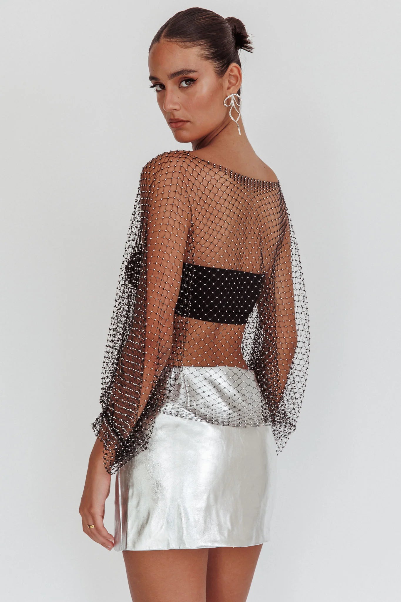 Drama, Drama Long Sleeve Fishnet Top Black