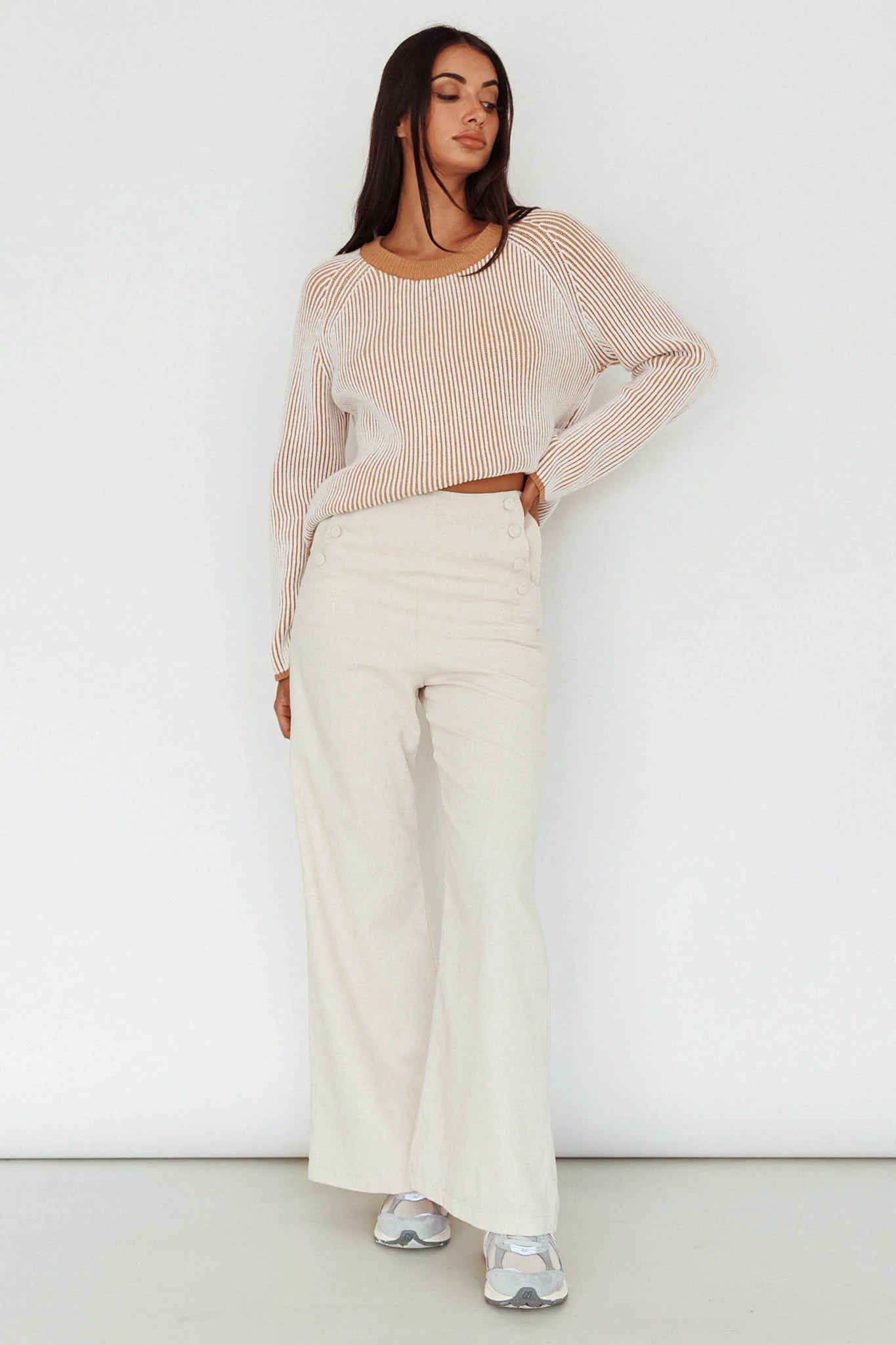 Trafalgur Ribbed Knit Sweater Camel