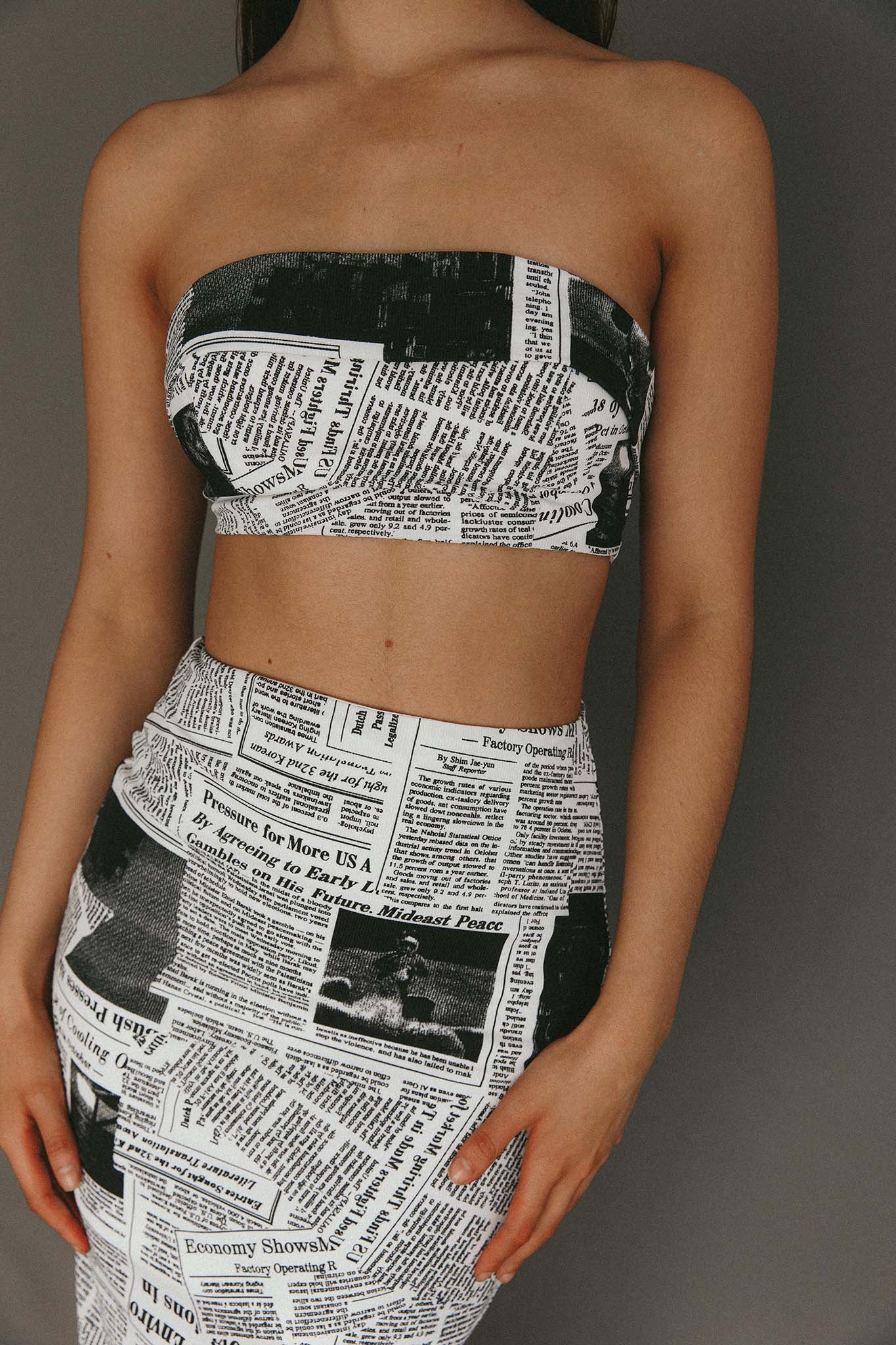 Extra Extra Bandeau Crop Top White