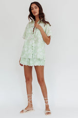 Swing Of Things Scalloped Edge Shirt Print Sage
