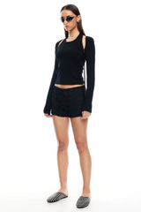 LIONESS Sculpted Long Sleeve Tank Onyx