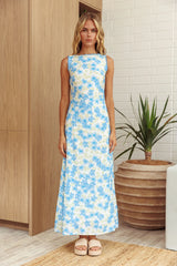 Made For You Scoop Back Maxi Dress Floral Blue