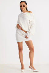 SNDYS Brooks Off Shoulder Jumper White
