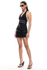 LIONESS Ethereal Buckle Top Onyx