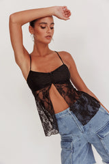 If You Insist Lace Camisole Top Black