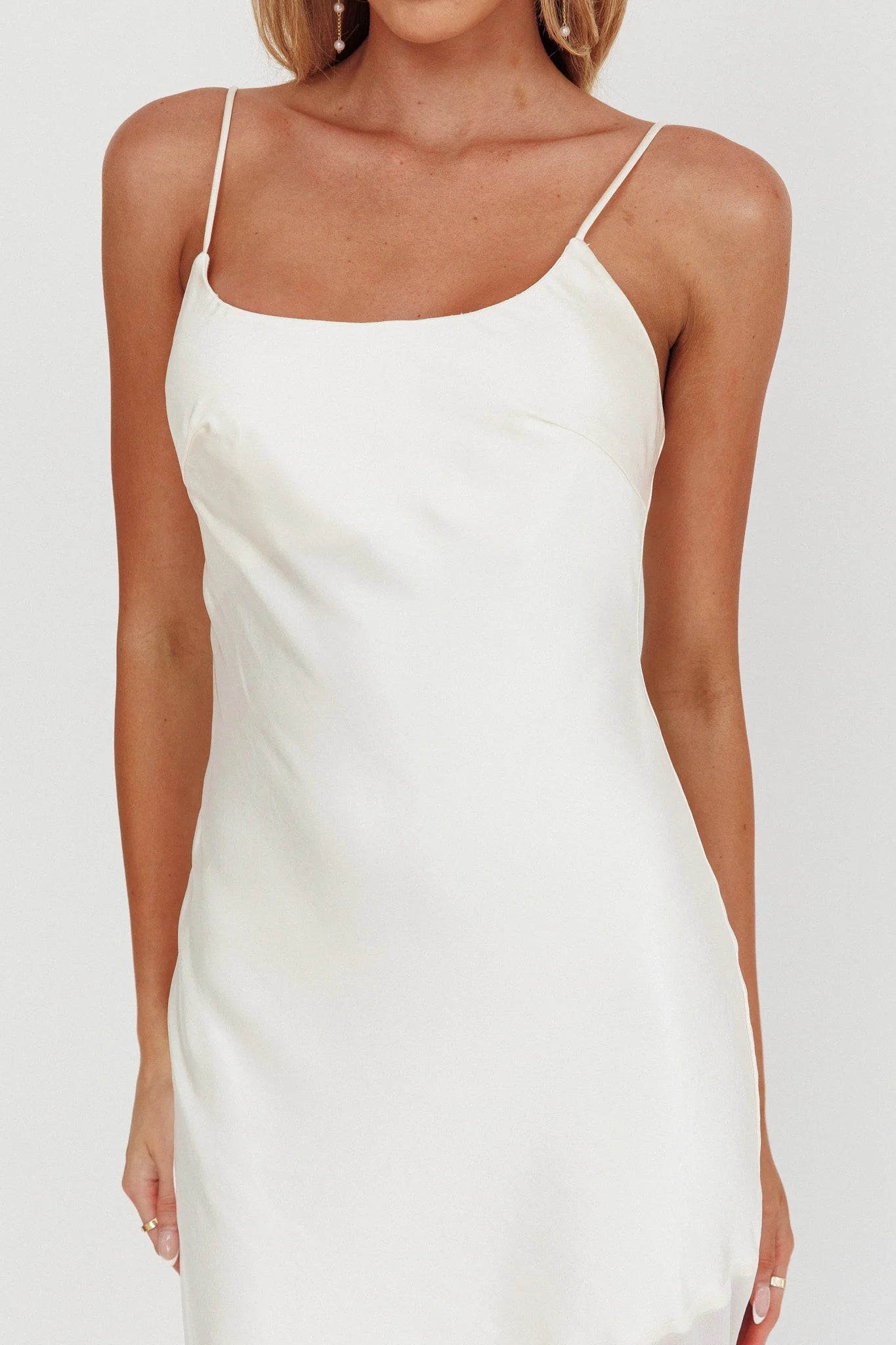 Gilded Dream Chiffon Hem Maxi Dress Oyster