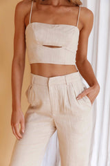 Lyrics Keyhole Crop Top Oat