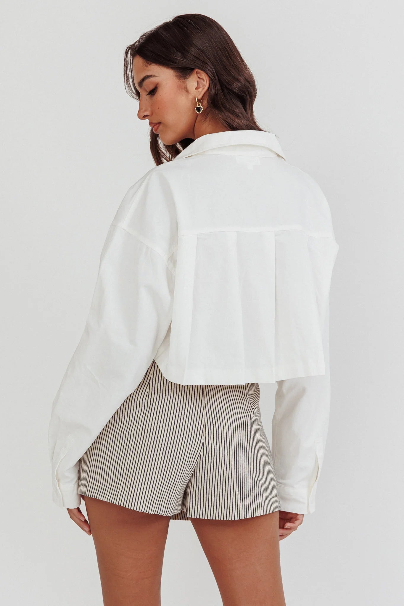 Rori Drop Shoulder Crop Top Off White