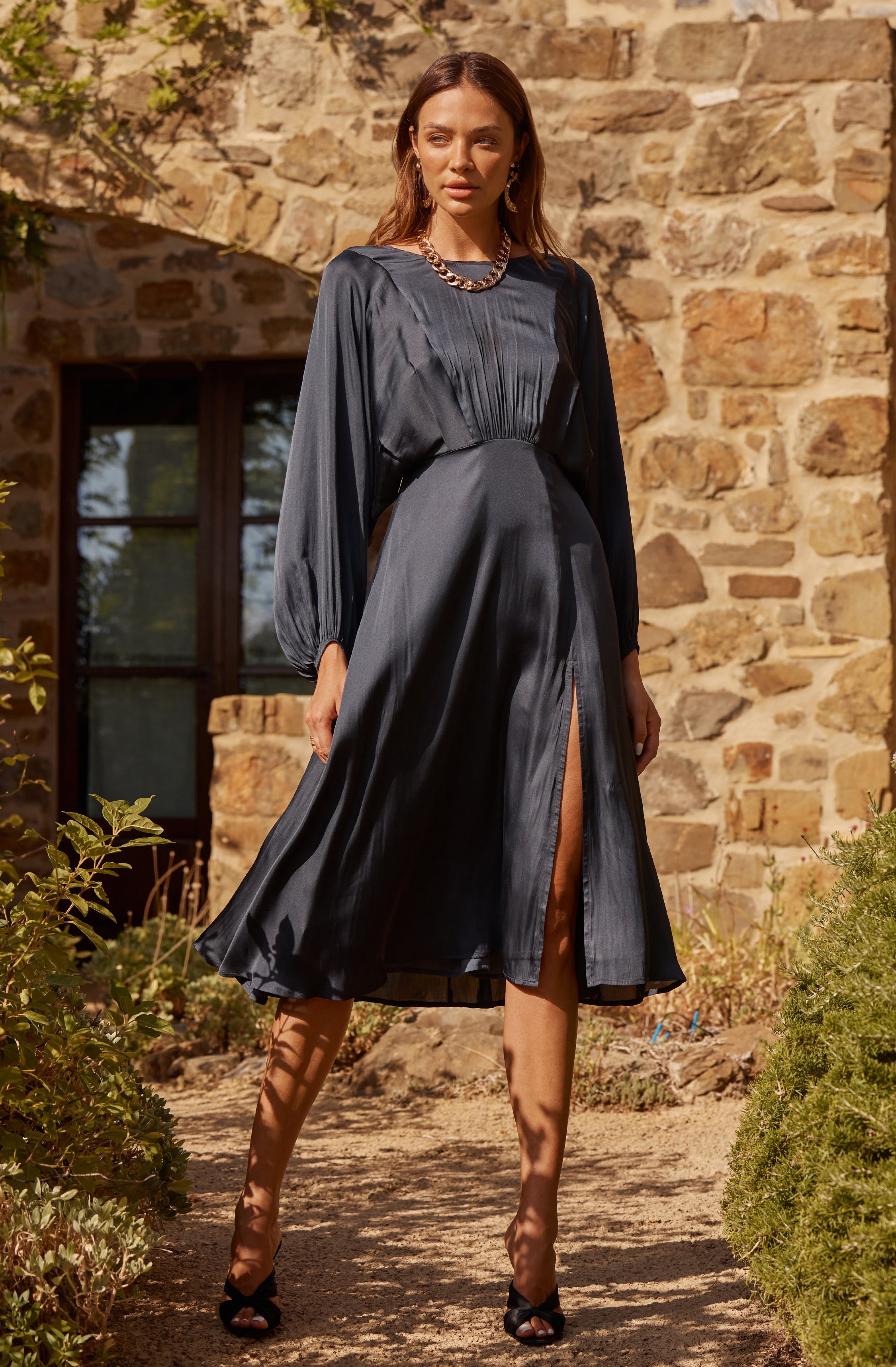 Marin Dolman Sleeve Midi Dress